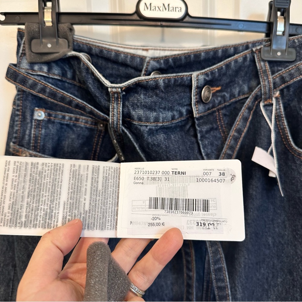 NWT Sportmax Label-cut Denim Maxi Skirt Size: Small US4 Fall/Winter/Spring - Picture 9 of 14